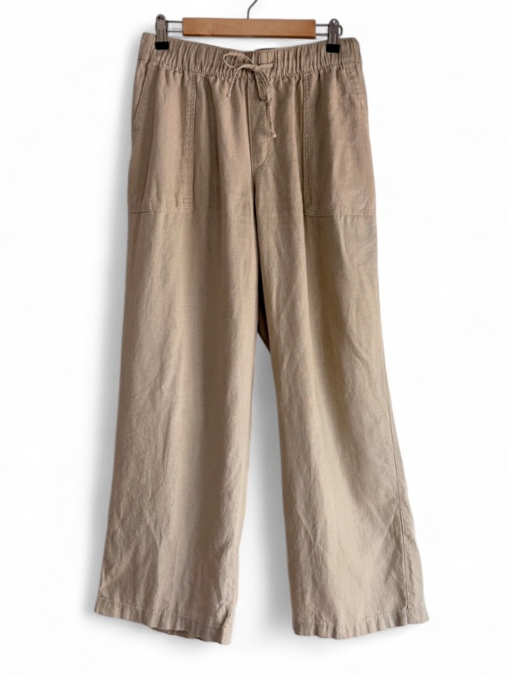 Gap Tan Linen Rayon Wide Leg Pants Size M